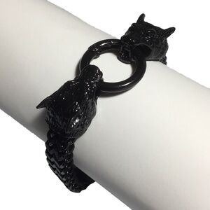Gargoyle Wolf Black Stainless Steel Bracelet, Fits Small Wrist
